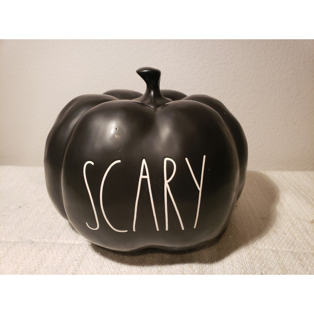 Rae Dunn Magenta Black pumpkin SCARY Size Large - VHTF